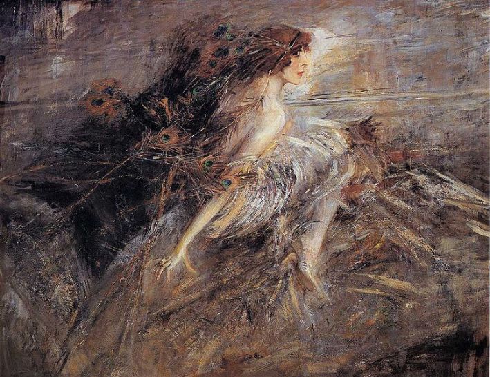 Portrait of the Marquise with Peacock Pens by Giovanni Boldini, 1914 Galleria d’Arte Moderna, Rome