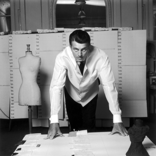 Hubert de Givenchy in his studio, 1960. Image via Givenchy.com