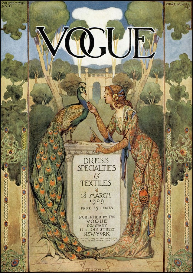 March 1909 cover of Vogue magazine illustrated by J. Allen St. John