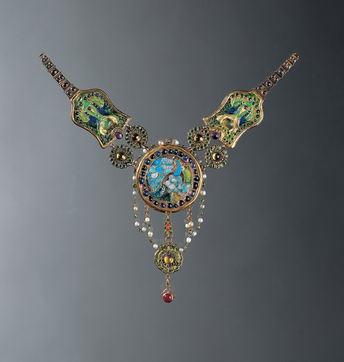 Necklace by Louis Comfort Tiffany for Tiffany & Co., Enamel, opal, amethyst, sapphire, demantoid garnets, rubies, and emeralds, 1905-1906, Charles Hosmer Morse Museum of American Art,