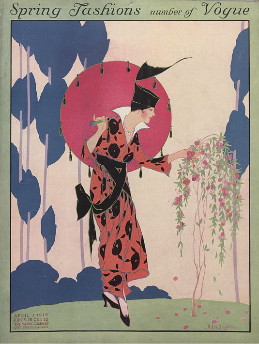 Cover of Vogue magazine by Helen Dryden, April 1, 1914. 