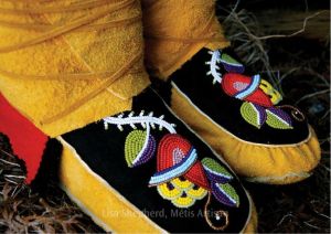 Beaded moccasins by Métis artisan Lisa Shepherd. 